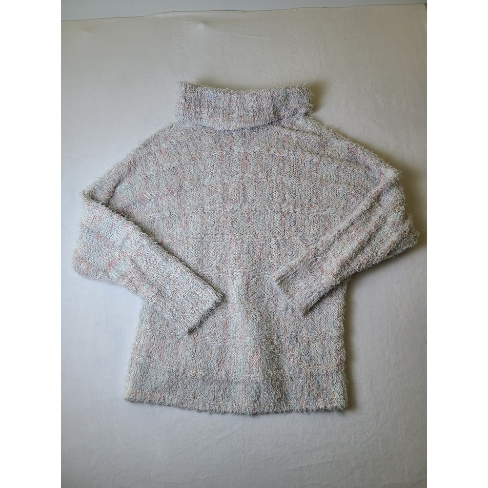 American Rag Sweater Wm XL Colorful Eyelash Popcorn Knit Turtleneck Cozy Autumn
